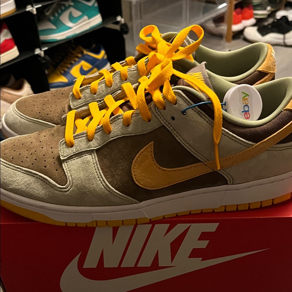 Nike Men's Brown and Gold Sneakers